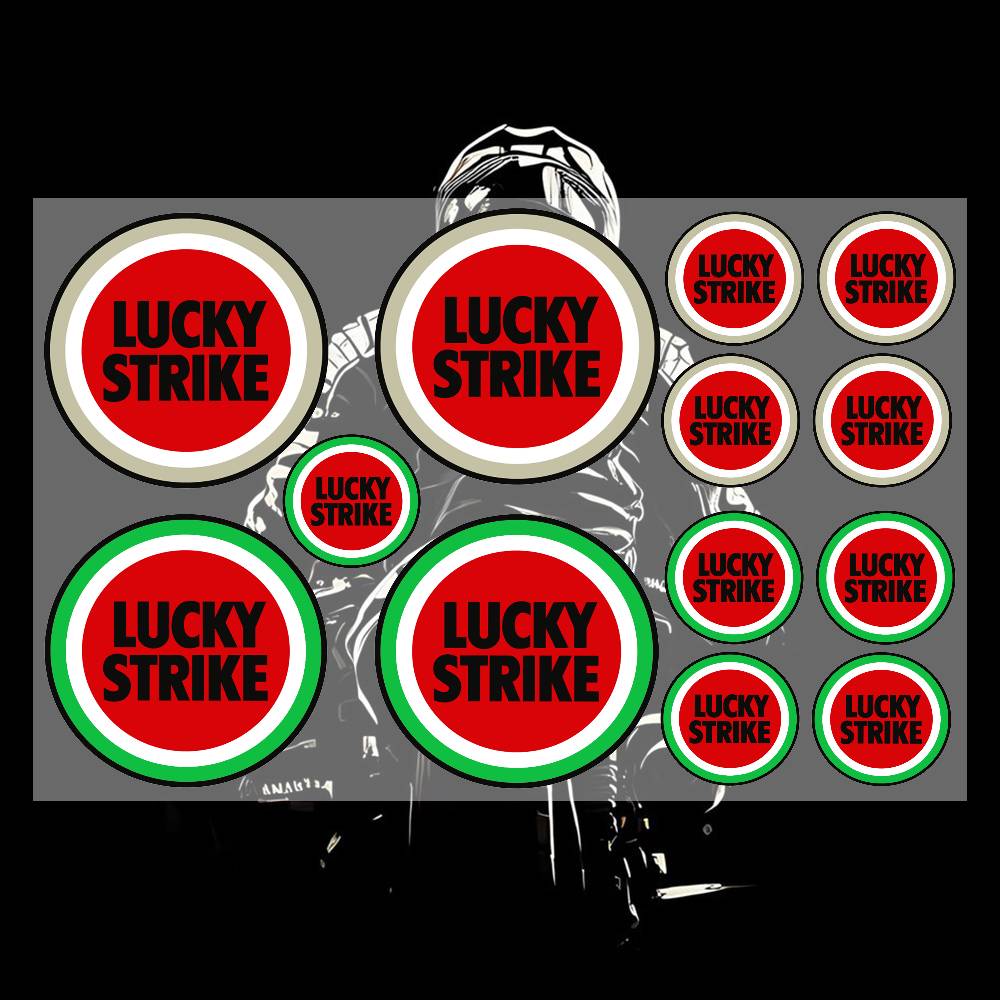 Race Bib - Pegatinas Retro Clásicas LUCKY, Calcomanías de